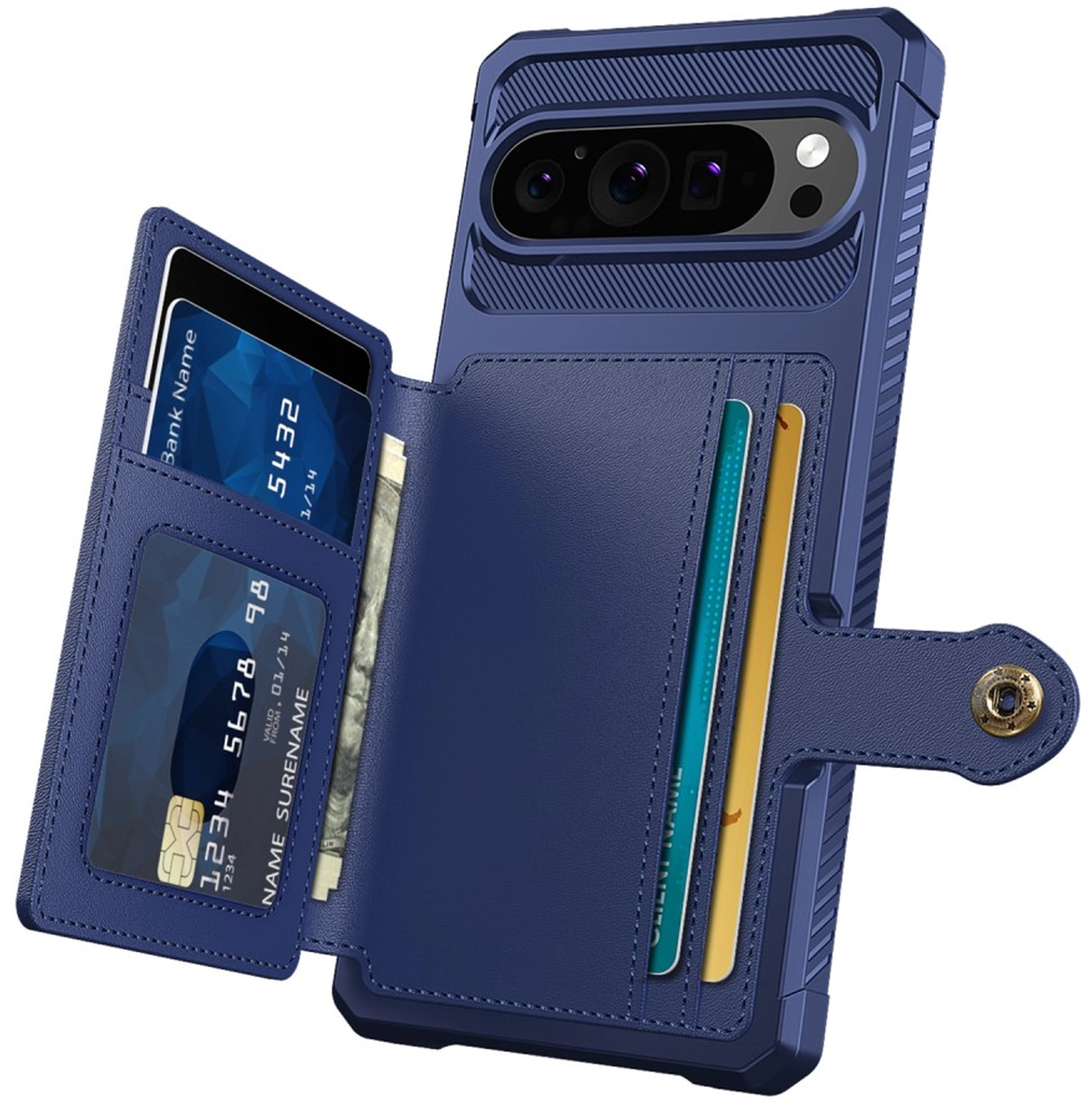 Google Pixel 10 / 10 Pro Hoesje 3-in-1 Pasjes Portemonnee Back Cover Blauw afbeelding 2