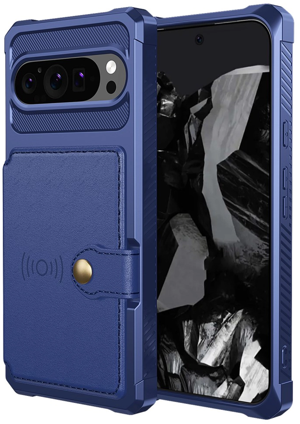 Google Pixel 10 / 10 Pro Hoesje 3-in-1 Pasjes Portemonnee Back Cover Blauw afbeelding 3