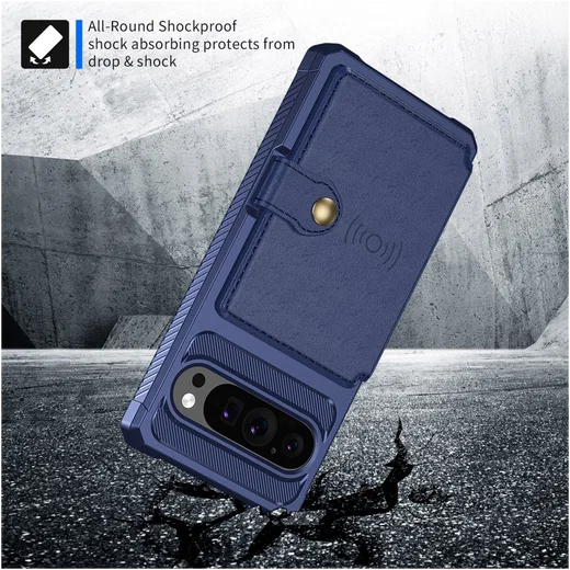 Google Pixel 10 / 10 Pro Hoesje 3-in-1 Pasjes Portemonnee Back Cover Blauw afbeelding 5