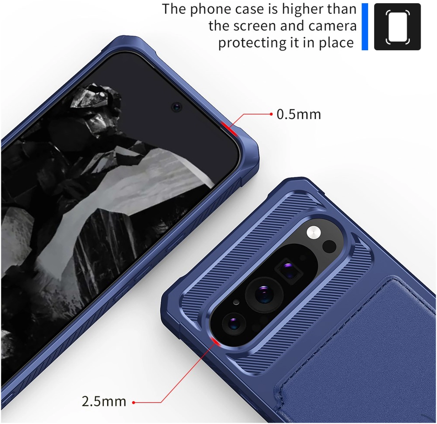 Google Pixel 10 / 10 Pro Hoesje 3-in-1 Pasjes Portemonnee Back Cover Blauw afbeelding 8