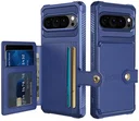 Google Pixel 10 / 10 Pro TPU Back Cover met Kunstleren Wallet Blauw