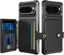 Google Pixel 10 / 10 Pro TPU Back Cover met Kunstleren Wallet Zwart