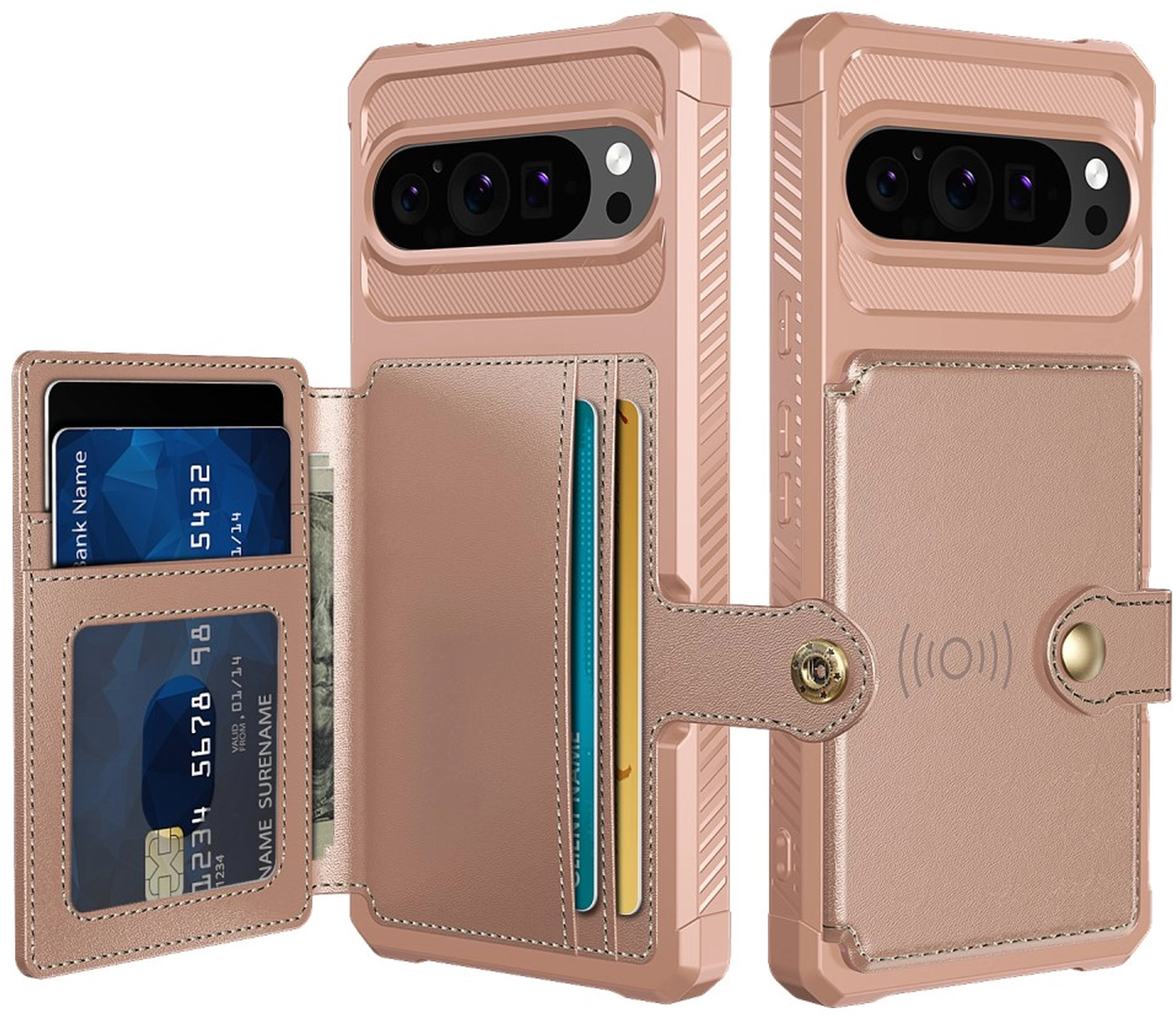Google Pixel 10 / 10 Pro Hoesje 3-in-1 Pasjes Portemonnee Back Cover Roze afbeelding 1