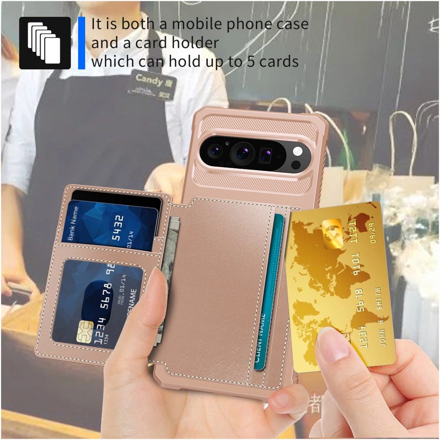 Google Pixel 10 / 10 Pro Hoesje 3-in-1 Pasjes Portemonnee Back Cover Roze afbeelding 6