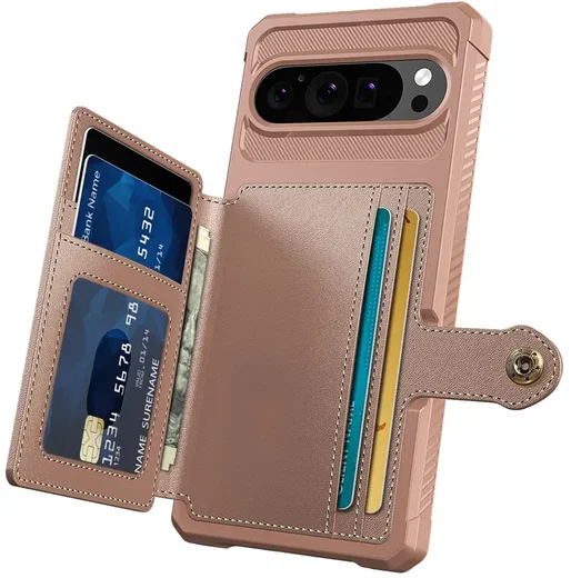 Google Pixel 10 / 10 Pro TPU Back Cover met Kunstleren Wallet Roze afbeelding 9