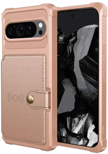 Google Pixel 10 / 10 Pro TPU Back Cover met Kunstleren Wallet Roze afbeelding 2
