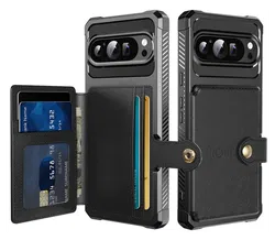 Google Pixel 10 Pro XL Hoesje 3-in-1 Pasjes Portemonnee Back Cover Zwart afbeelding