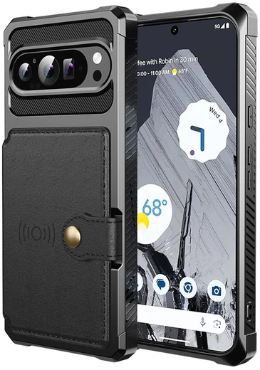 Google Pixel 10 Pro XL Hoesje 3-in-1 Pasjes Portemonnee Back Cover Zwart afbeelding 3