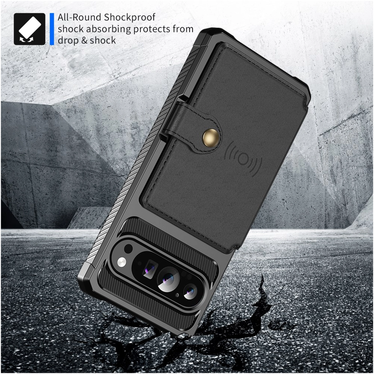 Google Pixel 10 Pro XL Hoesje 3-in-1 Pasjes Portemonnee Back Cover Zwart afbeelding 5