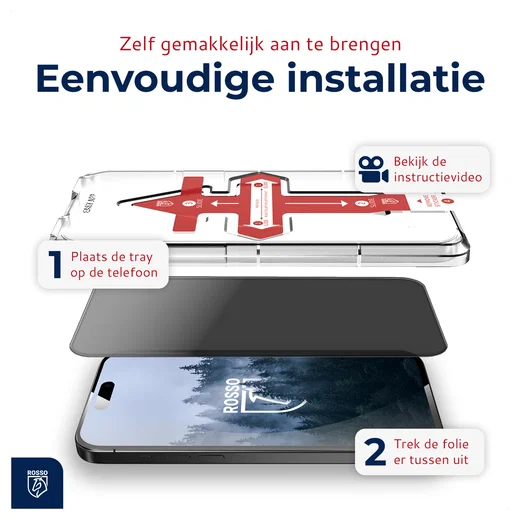 Rosso Apple iPhone 17 Privacy Glass met Installatietray Dust Removal ...