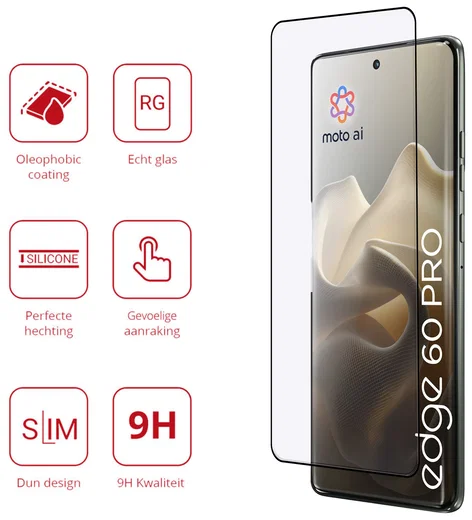 Rosso Motorola Edge 60 Pro 9H Tempered Glass Screen Protector afbeelding 2