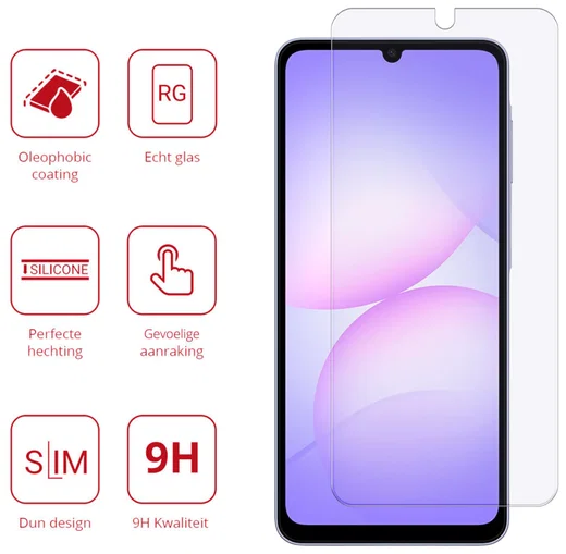 Rosso Samsung Galaxy A07 9H Tempered Glass Screen Protector afbeelding 2