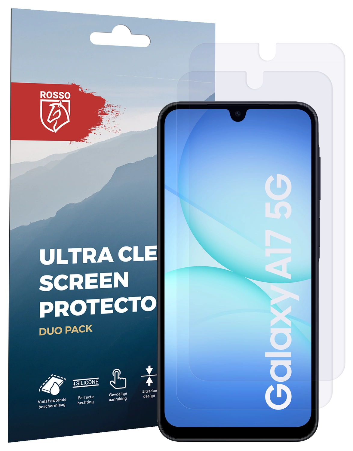 Rosso Samsung Galaxy A17 Screen Protector Case Friendly Folie Duo Pack afbeelding 8