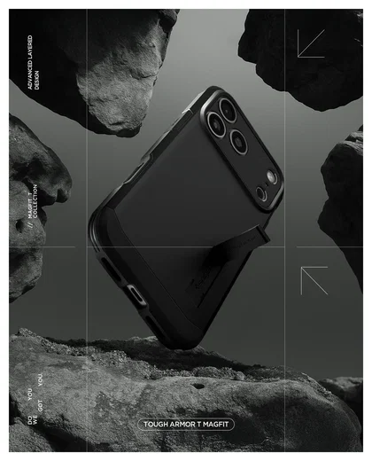 Spigen Tough Armor T MagFit iPhone 17 Pro Hoesje MagSafe Back Cover Zwart afbeelding 2