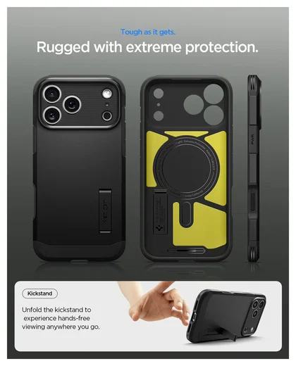 Spigen Tough Armor T MagFit iPhone 17 Pro Hoesje MagSafe Back Cover Zwart afbeelding 6