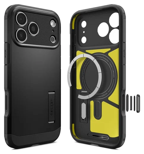 Spigen Tough Armor T MagFit iPhone 17 Pro Hoesje MagSafe Back Cover Zwart afbeelding 1