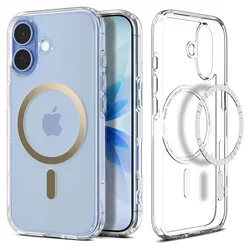 Spigen Ultra Hybrid MagFit Apple iPhone 17 Hoesje MagSafe Transparant Goud afbeelding
