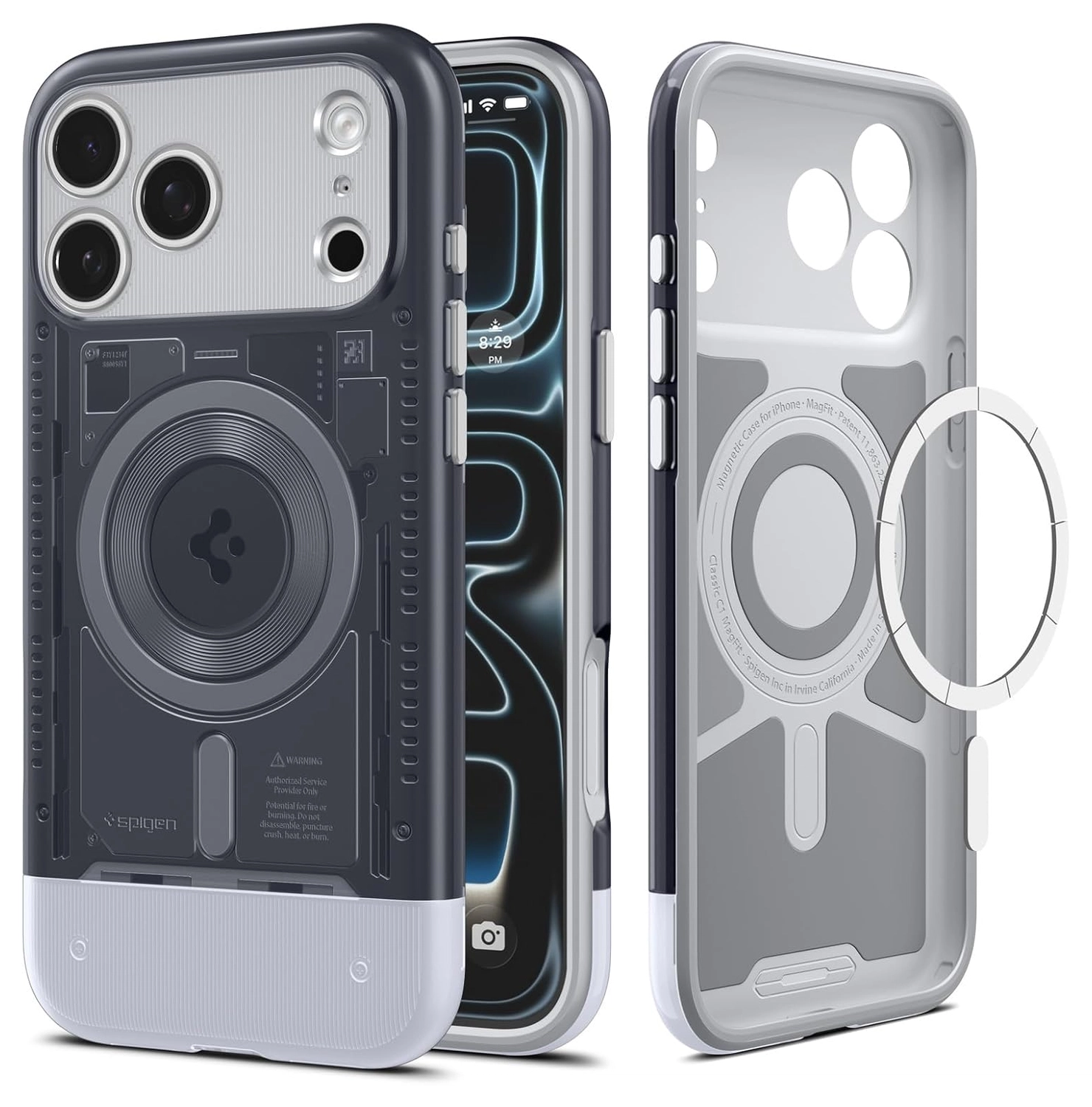 Spigen Classic C1 MagFit iPhone 17 Pro Hoesje MagSafe Grijs afbeelding 1