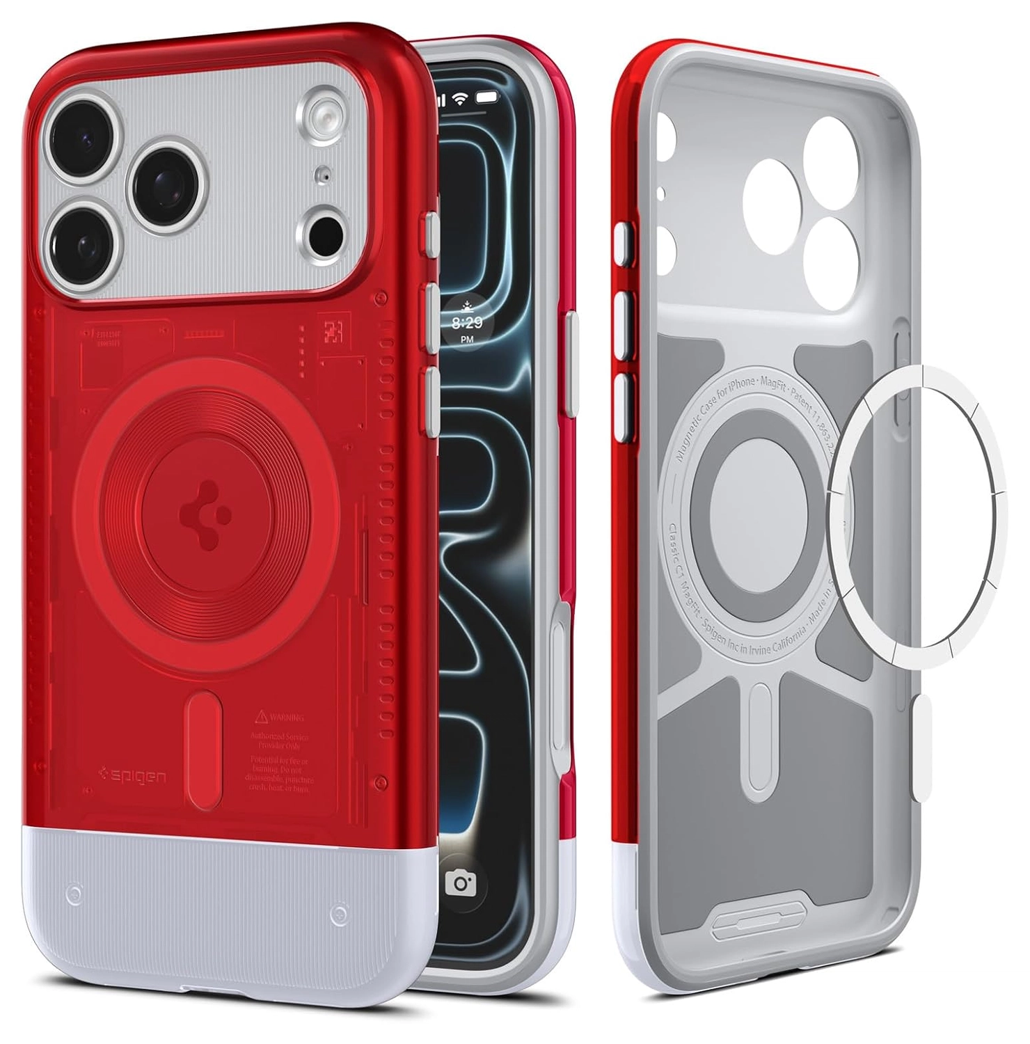 Spigen Classic C1 MagFit iPhone 17 Pro Hoesje MagSafe Rood afbeelding 1