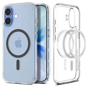 Spigen Ultra Hybrid MagFit Apple iPhone 17 Hoesje MagSafe Transparant Grijs