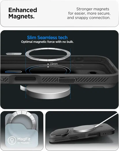 Spigen Optik Armor MagSafe Apple iPhone 17 Hoesje Camera Slider Zwart afbeelding 4