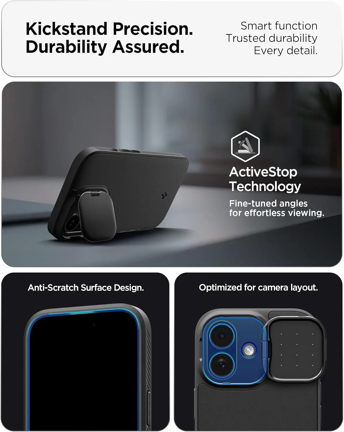 Spigen Optik Armor MagSafe Apple iPhone 17 Hoesje Camera Slider Zwart afbeelding 6