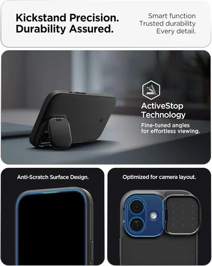 Spigen Optik Armor MagSafe Apple iPhone 17 Hoesje Camera Slider Zwart afbeelding 6