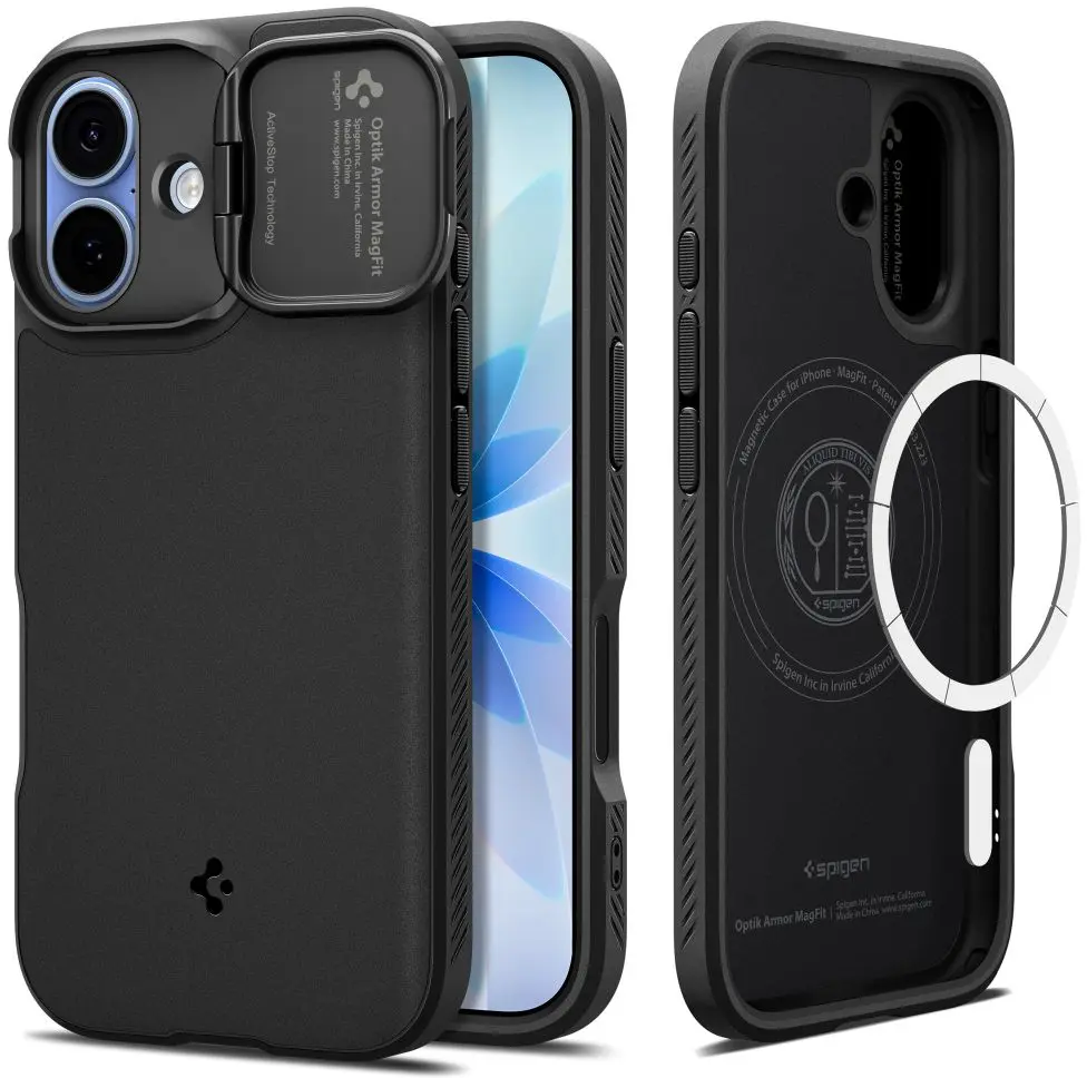 Spigen Optik Armor MagSafe Apple iPhone 17 Hoesje Camera Slider Zwart afbeelding 10
