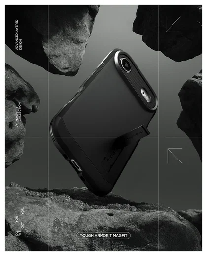 Spigen Tough Armor T Apple iPhone Air Hoesje MagSafe Back Cover Zwart afbeelding 2