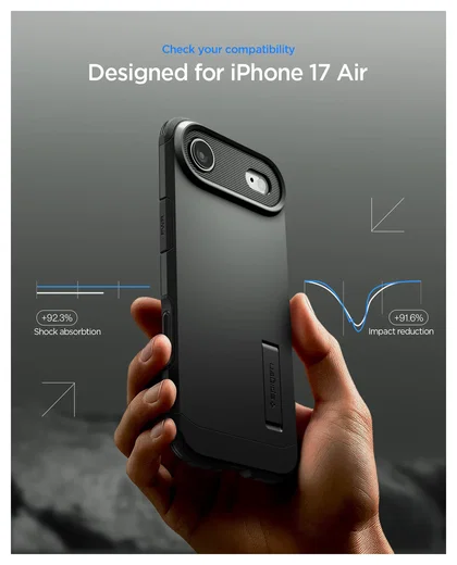 Spigen Tough Armor T Apple iPhone Air Hoesje MagSafe Back Cover Zwart afbeelding 7
