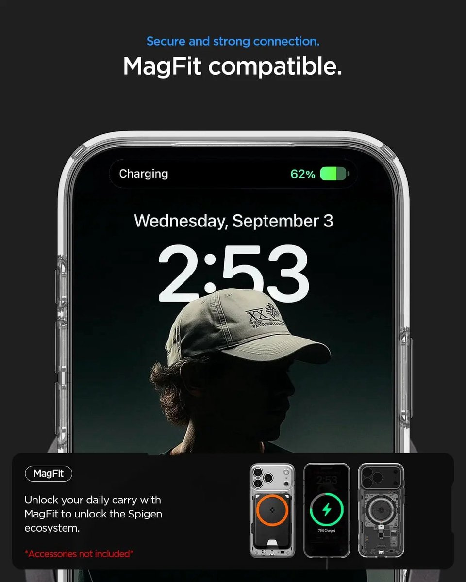Spigen Ultra Hybrid MagFit iPhone 17 Pro Hoesje MagSafe Zero One Titanium afbeelding 3