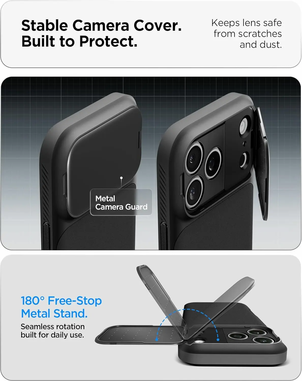 Spigen Optik Armor MagSafe Apple iPhone 17 Pro Hoesje Camera Slider Zwart afbeelding 4