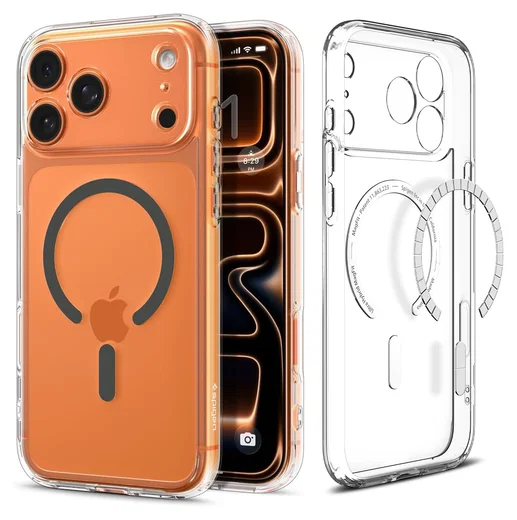 Spigen Ultra Hybrid MagFit iPhone 17 Pro Hoesje MagSafe Transparant Graphite afbeelding 1
