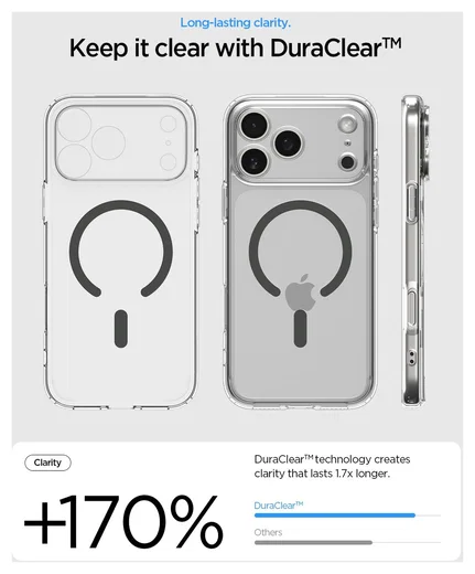 Spigen Ultra Hybrid MagFit iPhone 17 Pro Hoesje MagSafe Transparant Graphite afbeelding 3