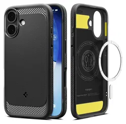 Spigen Rugged Armor MagFit iPhone 17 Hoesje MagSafe Matte Zwart afbeelding