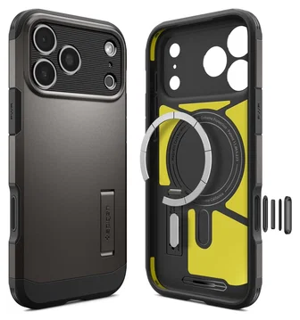 Spigen Tough Armor T MagFit iPhone 17 Pro Hoesje MagSafe Back Cover Gunmetal