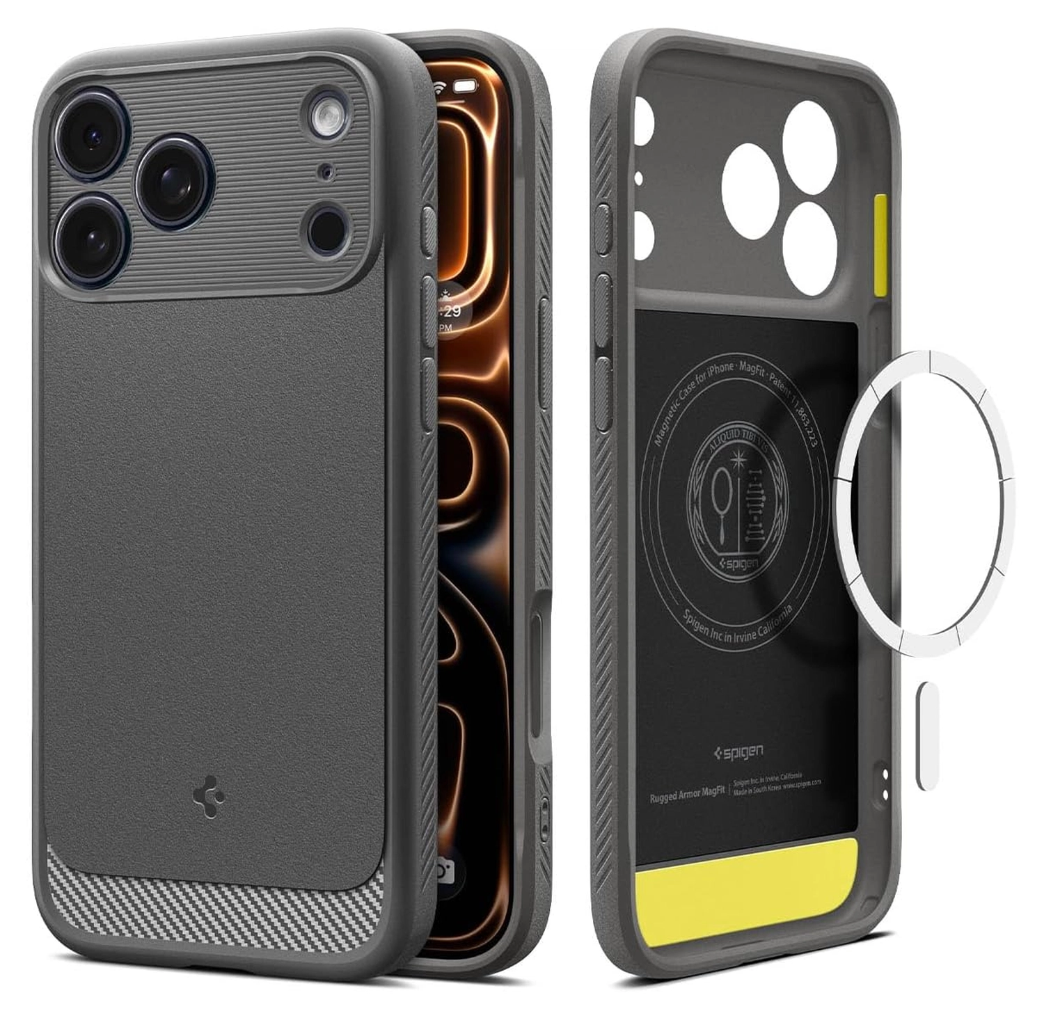Spigen Rugged Armor MagFit Apple iPhone 17 Pro Hoesje MagSafe Grijs afbeelding 1