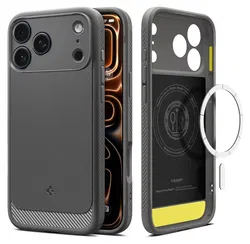 Spigen Rugged Armor MagFit Apple iPhone 17 Pro Hoesje MagSafe Grijs afbeelding