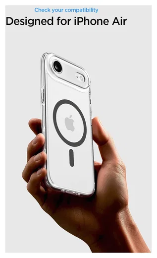 Spigen Ultra Hybrid MagFit iPhone Air Hoesje MagSafe Transparant Graphite afbeelding 2
