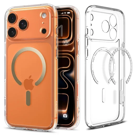 Spigen Ultra Hybrid MagFit iPhone 17 Pro Hoesje MagSafe Transparant Goud afbeelding 1