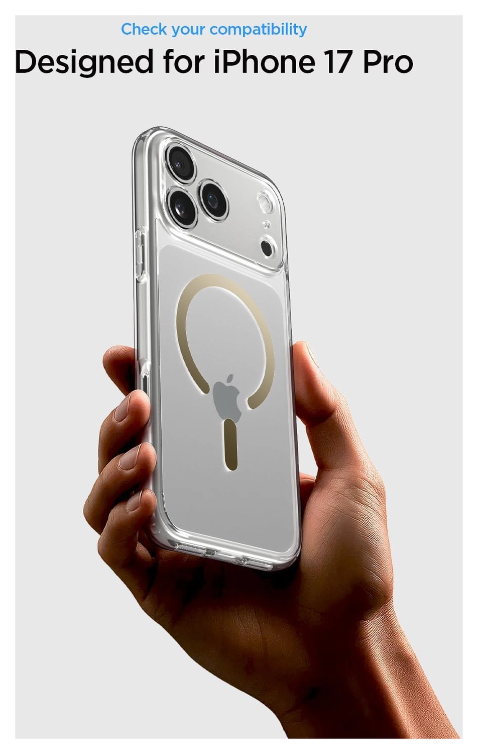 Spigen Ultra Hybrid MagFit iPhone 17 Pro Hoesje MagSafe Transparant Goud afbeelding 2