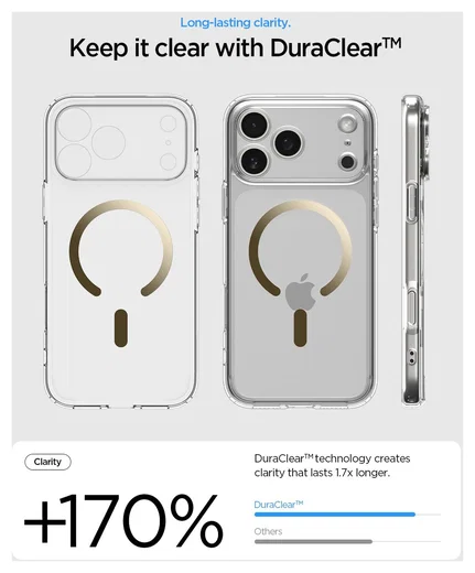 Spigen Ultra Hybrid MagFit iPhone 17 Pro Hoesje MagSafe Transparant Goud afbeelding 4
