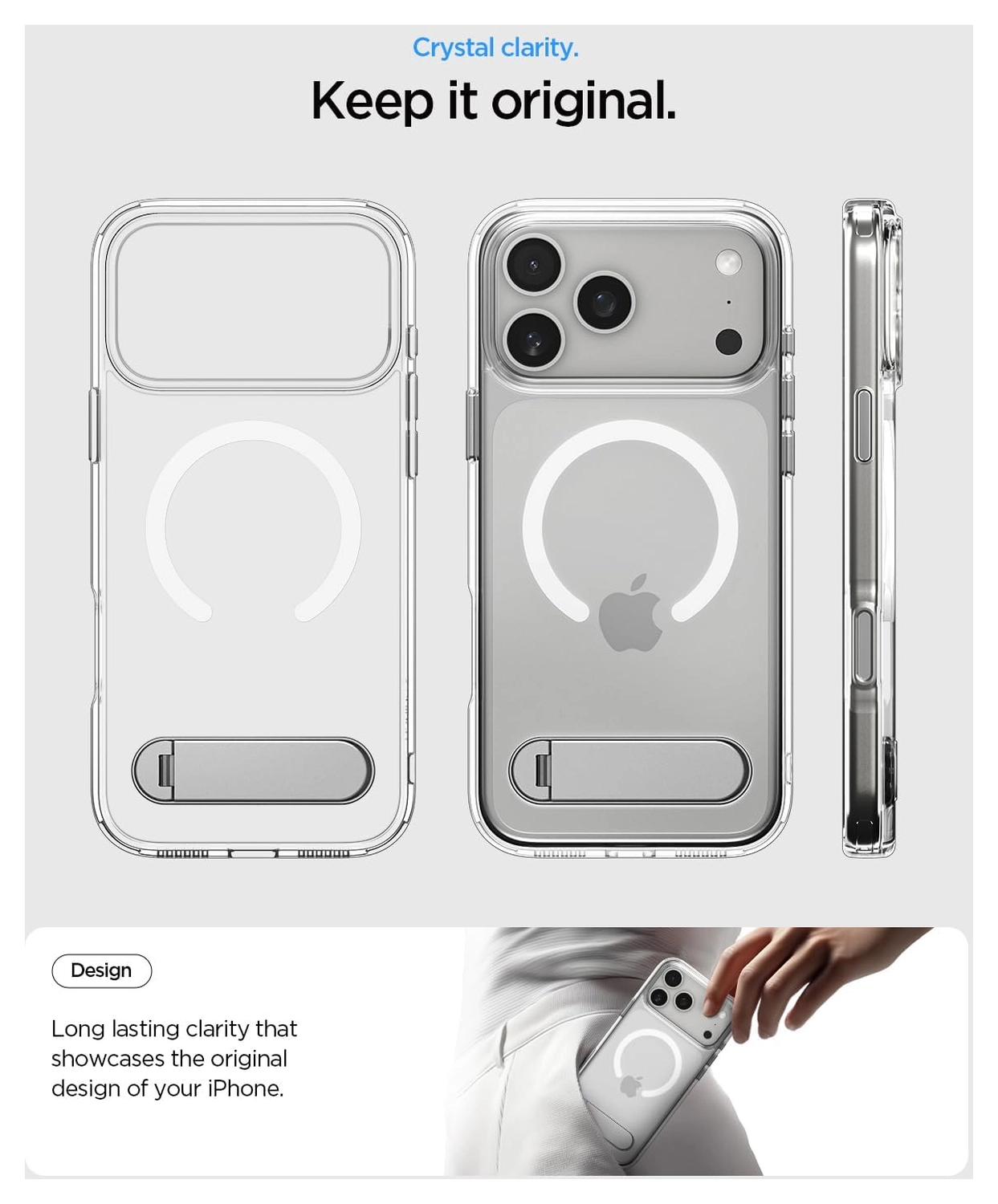 Spigen Ultra Hybrid S MagFit Apple iPhone 17 Pro Max Hoesje Transparant Wit afbeelding 4
