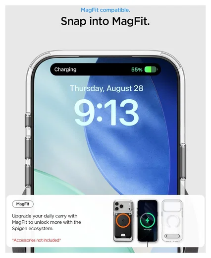 Spigen Ultra Hybrid S MagFit Apple iPhone 17 Pro Max Hoesje Transparant Wit afbeelding 8
