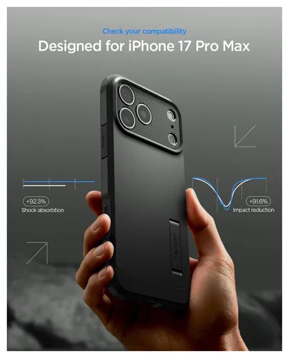 Spigen Tough Armor T iPhone 17 Pro Max Hoesje MagSafe Back Cover Zwart afbeelding 2