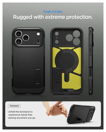 Spigen Tough Armor T iPhone 17 Pro Max Hoesje MagSafe Back Cover Zwart afbeelding 3