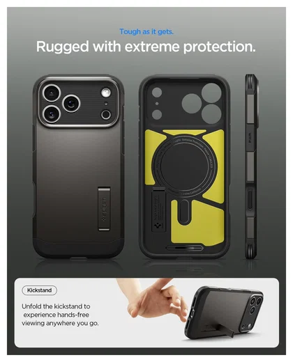 Spigen Tough Armor T iPhone 17 Pro Max Hoesje MagSafe Back Cover Gunmetal afbeelding 3
