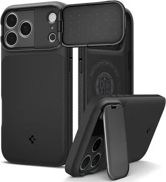 Spigen Optik Armor MagSafe Apple iPhone 17 Pro Max Hoesje Camera Slider Zwart