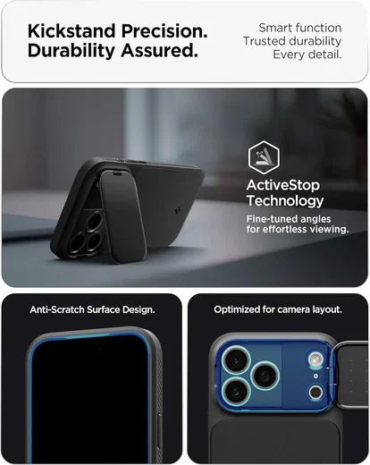 Spigen Optik Armor MagSafe Apple iPhone 17 Pro Max Hoesje Camera Slider Zwart afbeelding 5