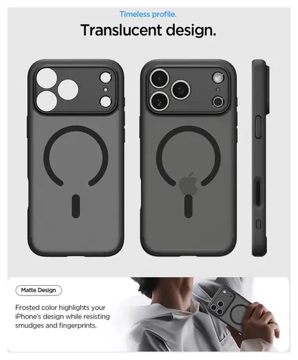 Spigen Ultra Hybrid MagFit iPhone 17 Pro Max Hoesje MagSafe Frost Zwart afbeelding 3